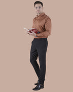 Copper Brown Giza Satin Formal Shirt