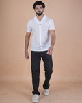 Arctic White Seamless V-Neck Polo T-Shirt