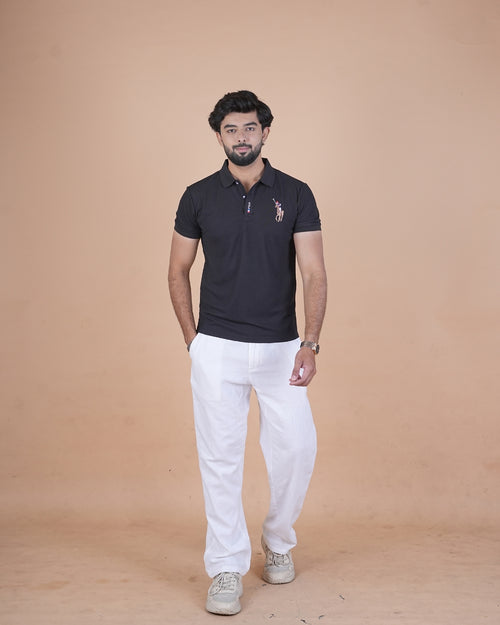 Classic Charcoal Black Polo T-Shirt