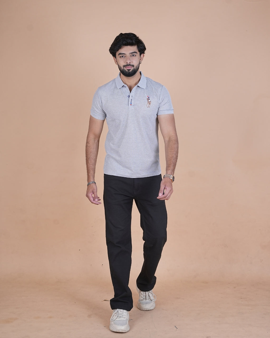 Classic Light Grey Polo T-Shirt