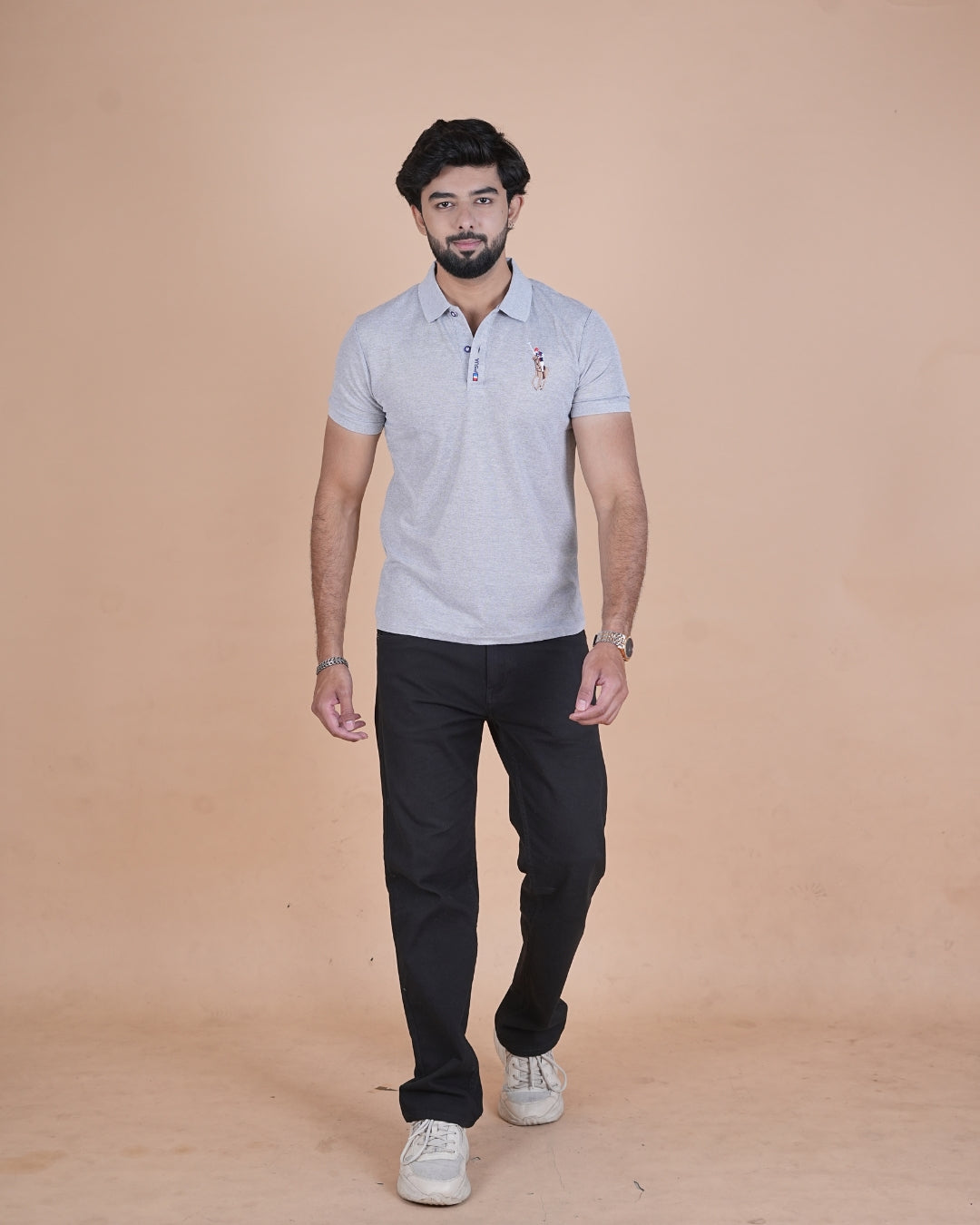 Classic Light Grey Polo T-Shirt