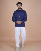 Midnight Navy Double Stitch Premium Casual Shirt