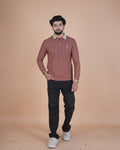 Vintage Brown Contrast Collar Polo T-Shirt