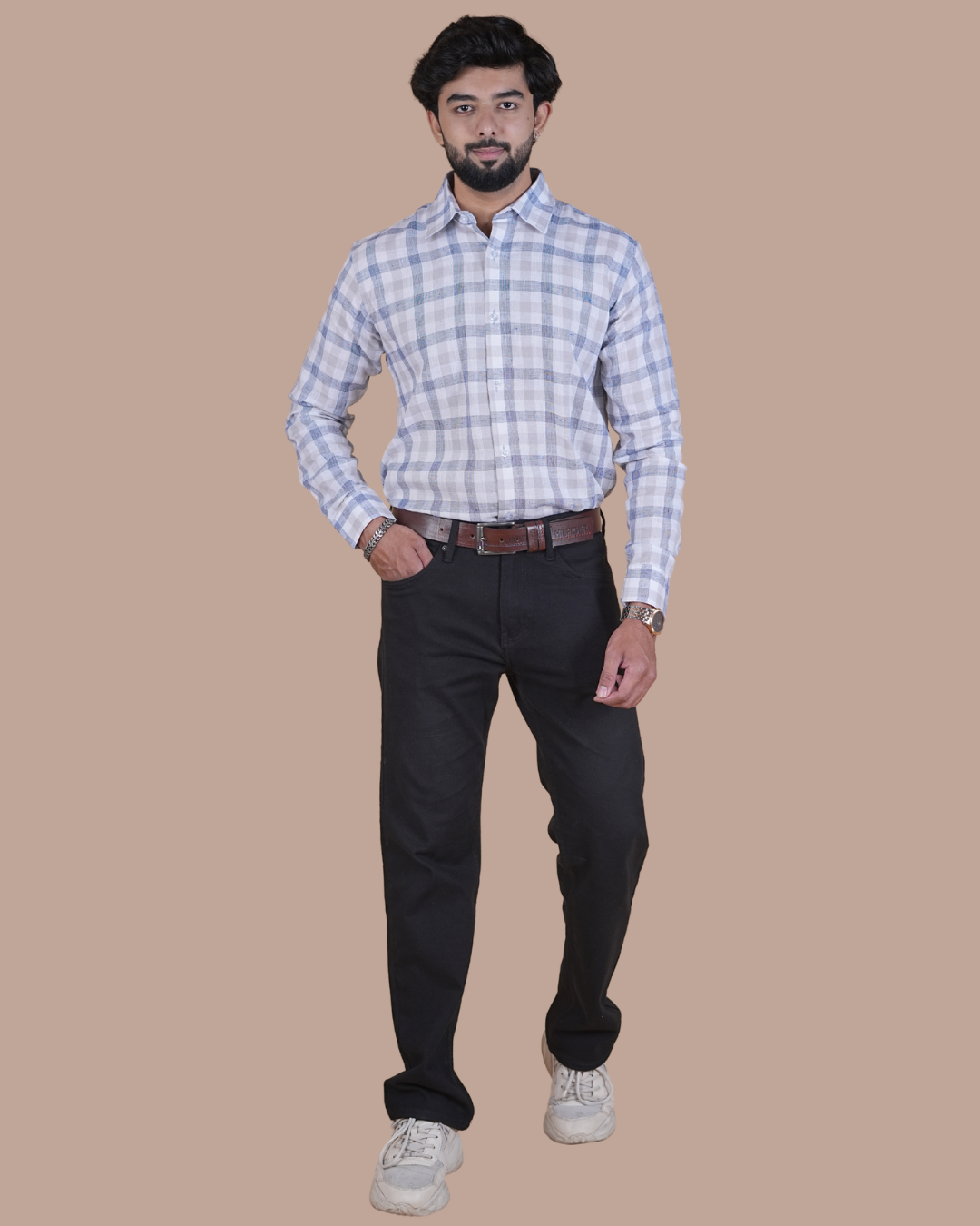 Sky Blue Check Formal Shirt