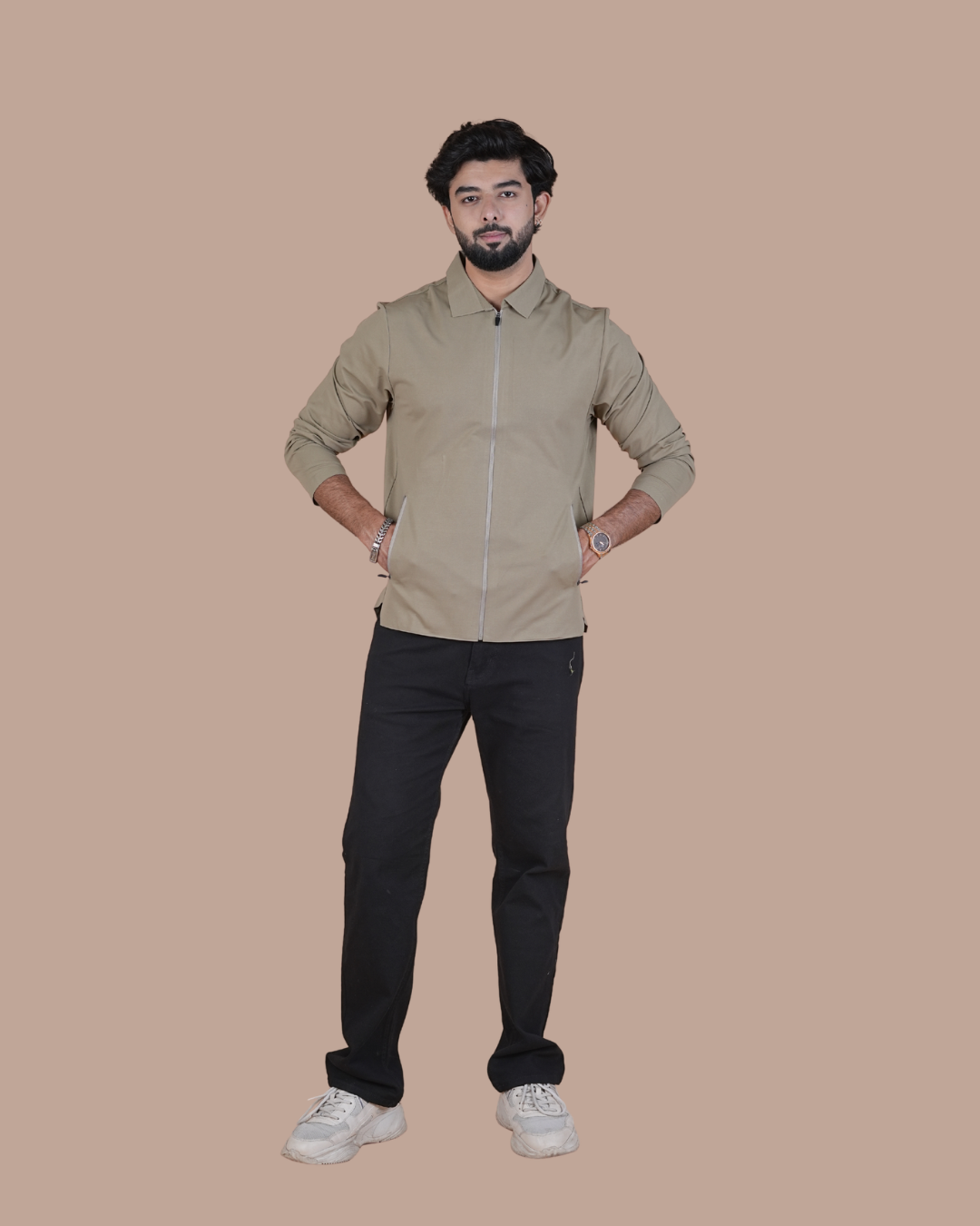 Double Pocket Full-Sleeve Zipper Jacket