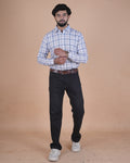 Sky Blue Check Formal Shirt