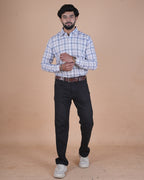 Sky Blue Check Formal Shirt