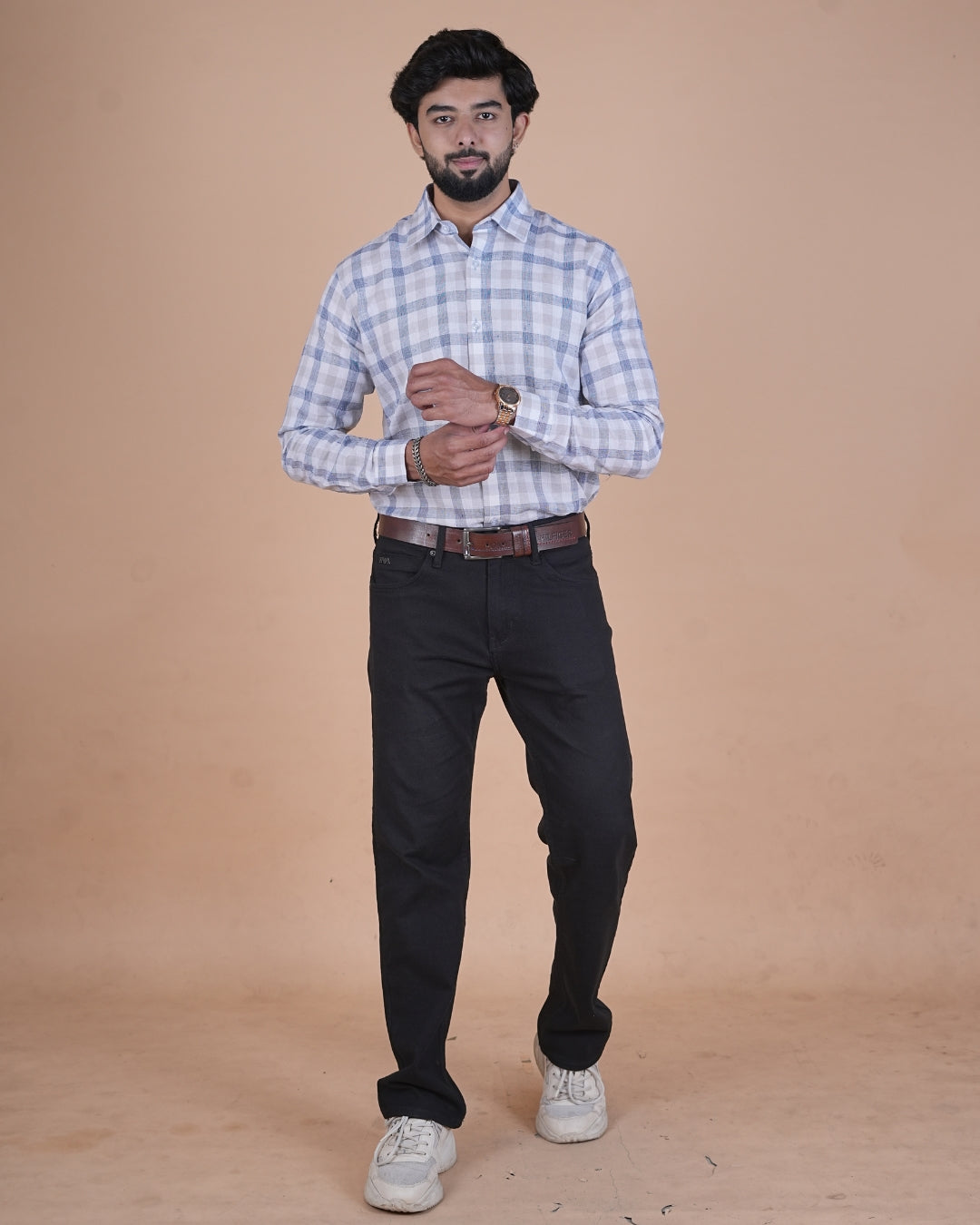Sky Blue Check Formal Shirt