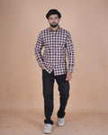 Brown Multi Check Formal Shirt