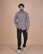 Brown Multi Check Formal Shirt