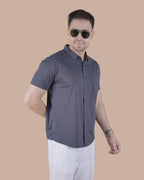 Charcoal Grey Half Sleeves Stitchless Casual Shirt