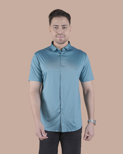 Pistal Solid Self-Shine Formal Half Sleeve Shirt