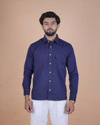 Midnight Navy Double Stitch Premium Casual Shirt