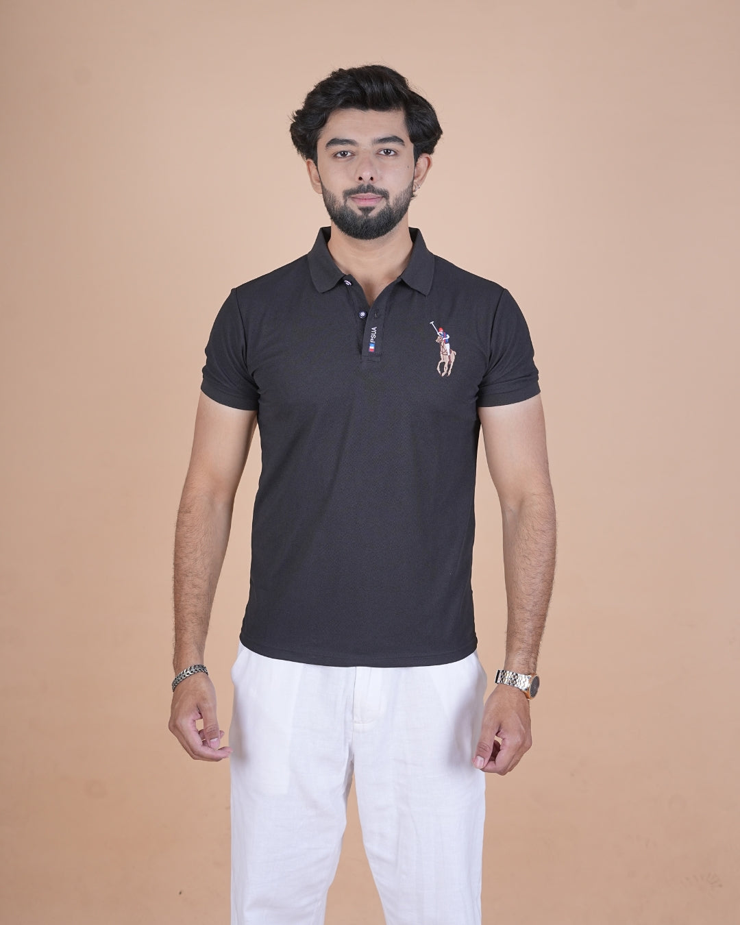 Classic Charcoal Black Polo T-Shirt