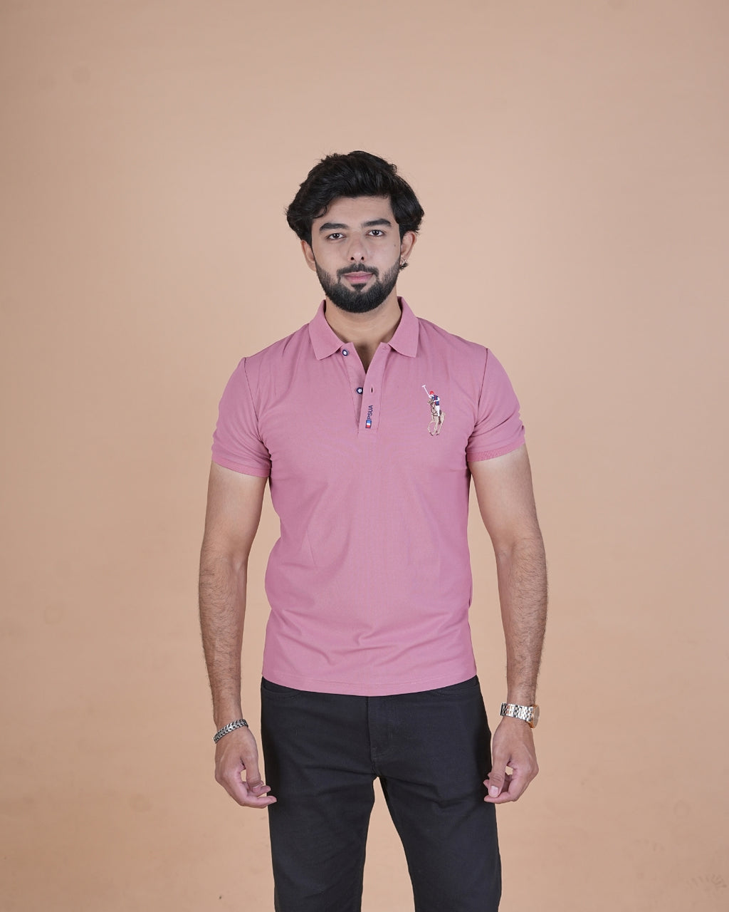 Classic Rose Pink Polo T-Shirt