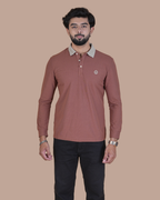 Vintage Brown Contrast Collar Polo T-Shirt
