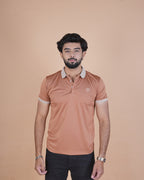 Desert Brown Contrast Collar Polo T-Shirt