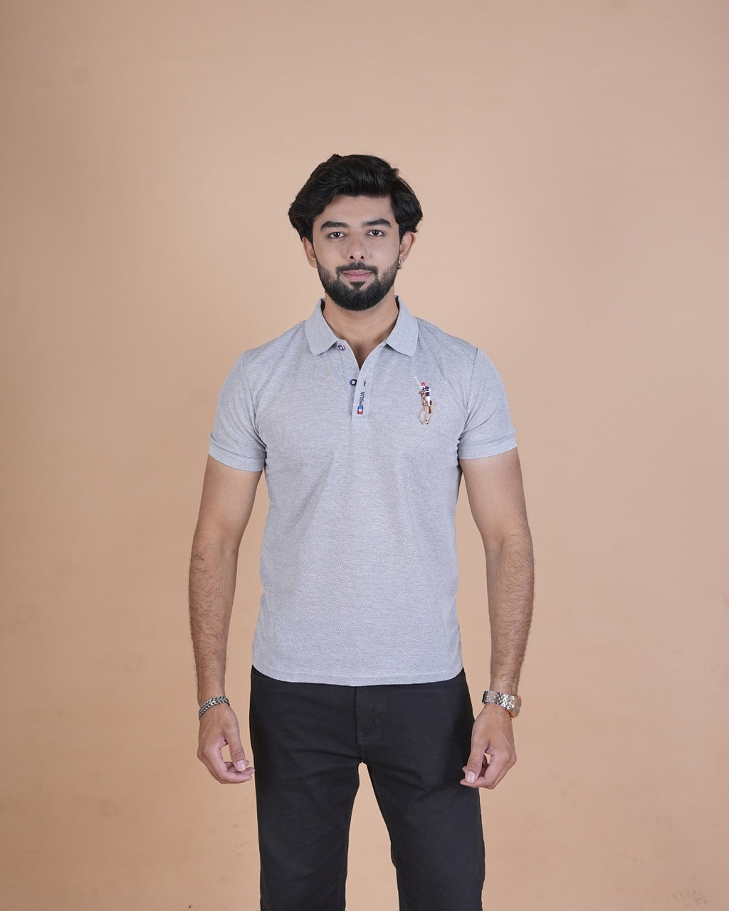 Classic Light Grey Polo T-Shirt