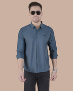 Steel Blue Stitchless Partywear Formal Shirt