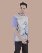 Lavender Mist Linen Graphic Casual T-Shirt