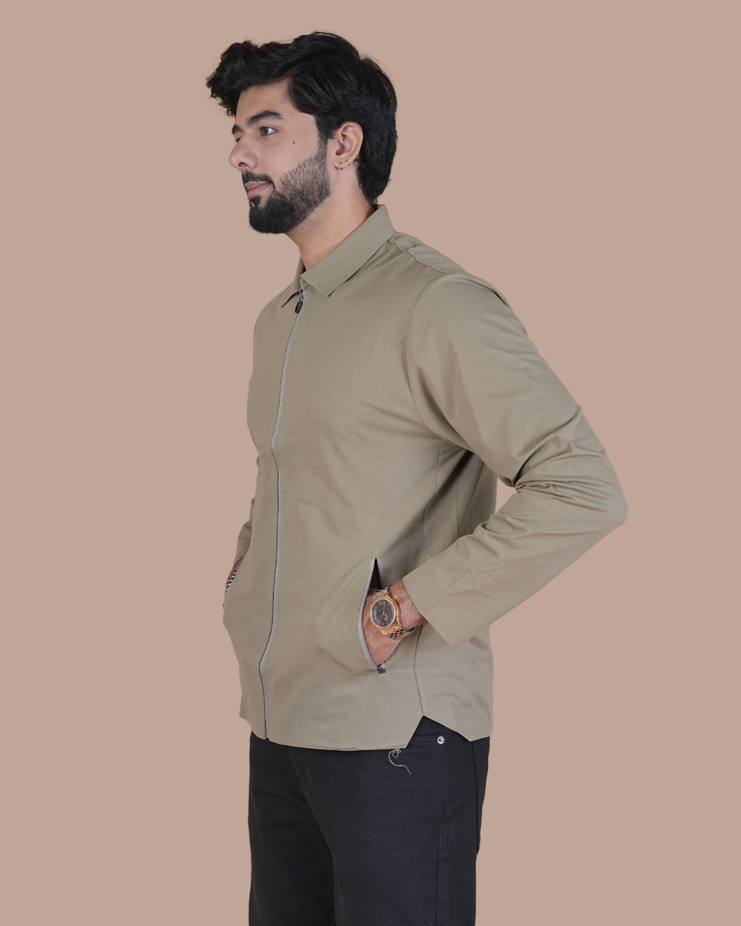 Double Pocket Full-Sleeve Zipper Jacket