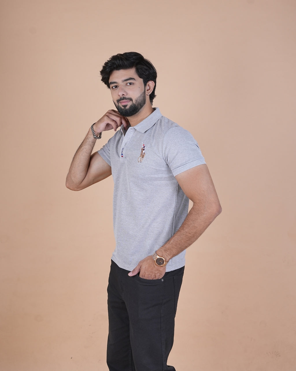Classic Light Grey Polo T-Shirt