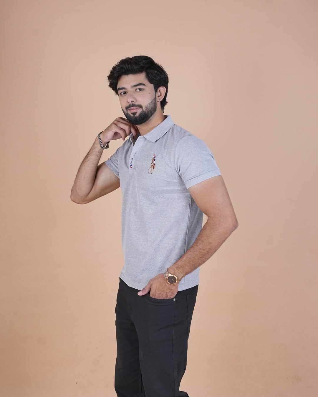 Classic Light Grey Polo T-Shirt