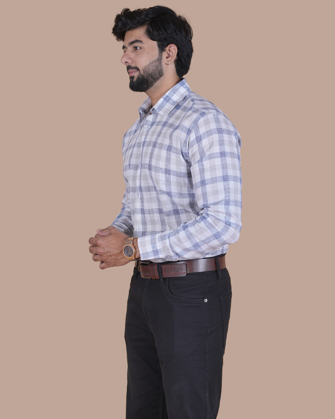 Sky Blue Check Formal Shirt