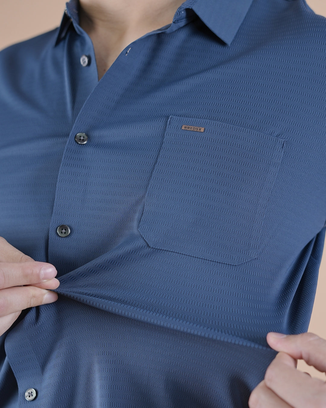 Steel Blue Half Sleeves Stitchless Casual Shirt
