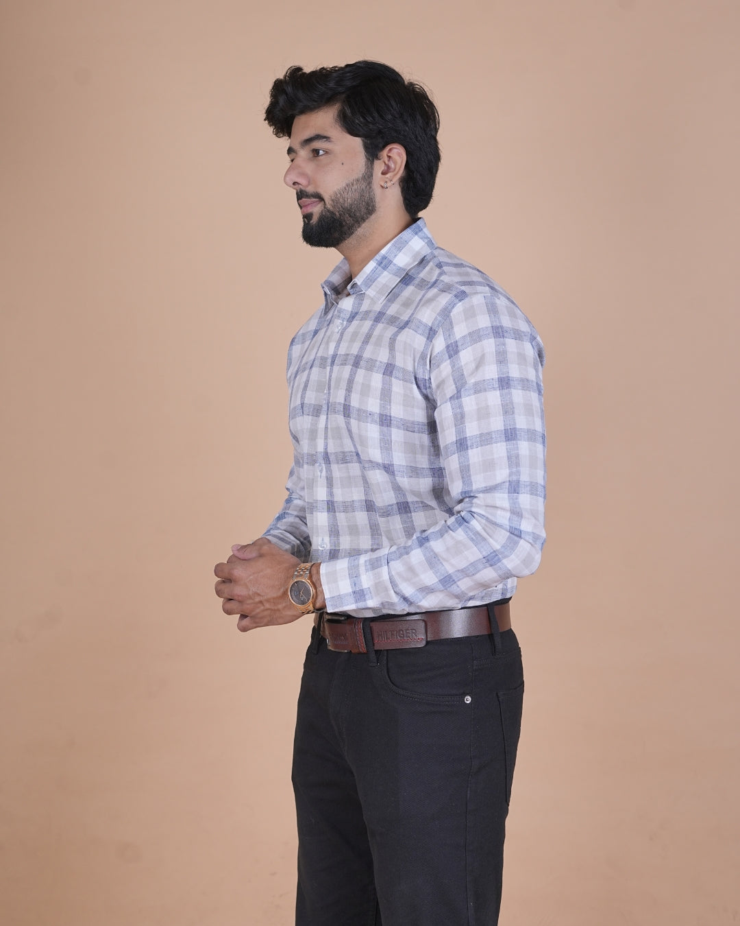 Sky Blue Check Formal Shirt