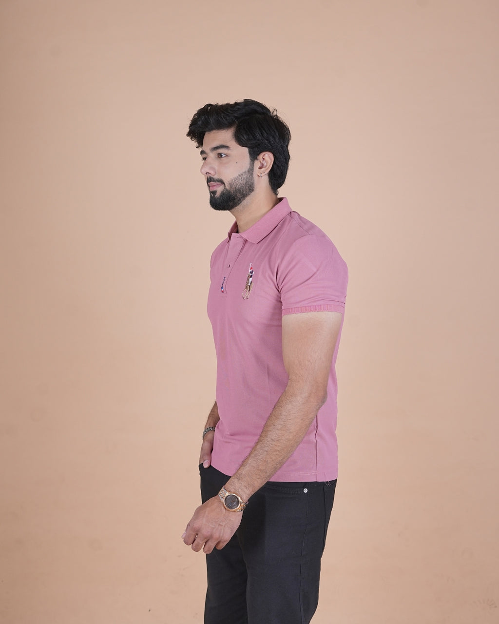 Classic Rose Pink Polo T-Shirt