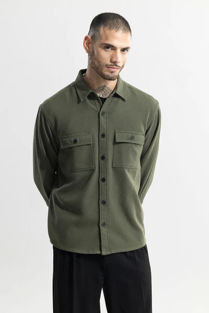 Olive Utility Overshirt