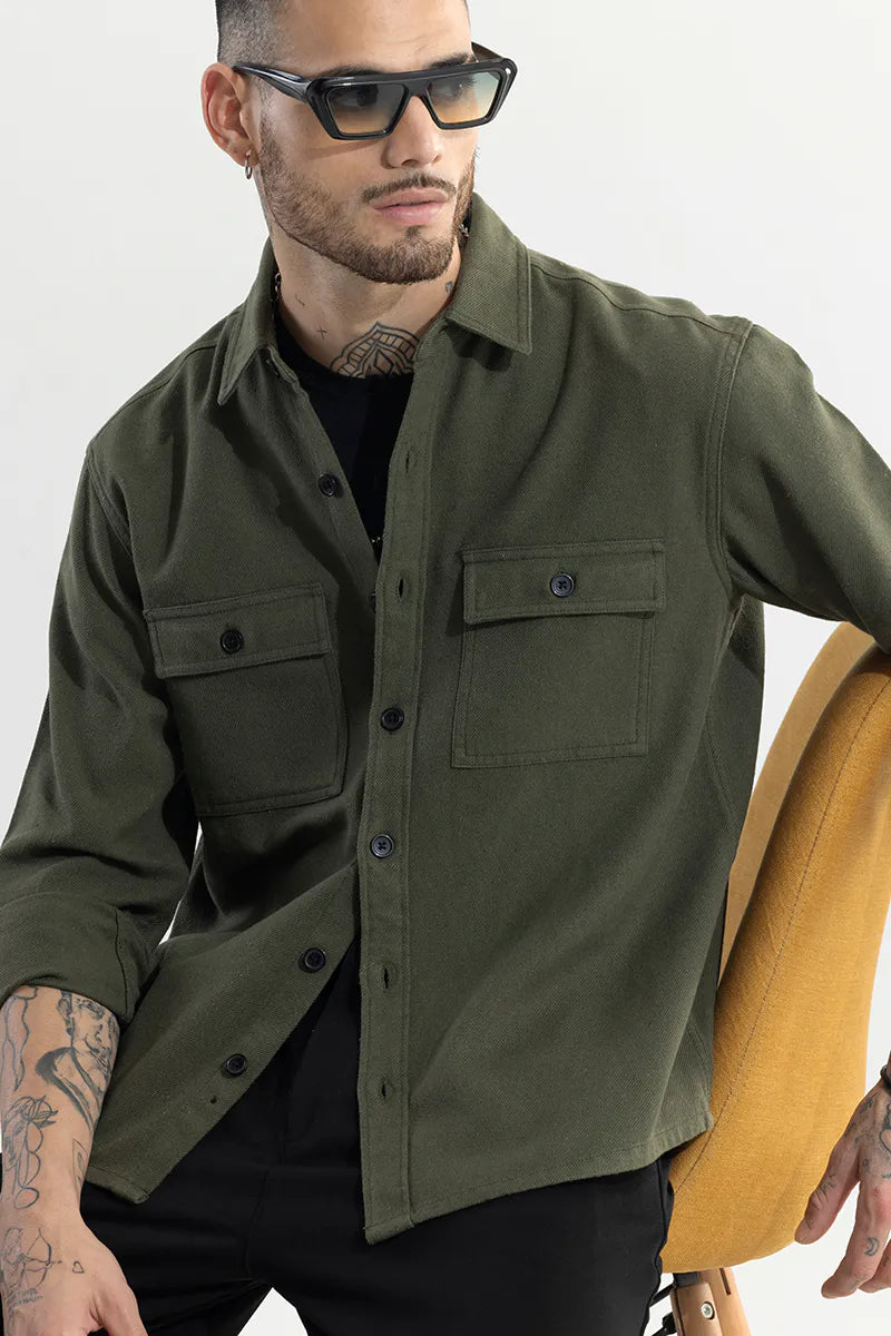 Olive Utility Overshirt