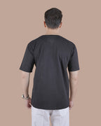 Midnight Noir Linen Graphic Casual T-Shirt