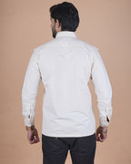 Ivory White Double Stitch Premium Casual Shirt