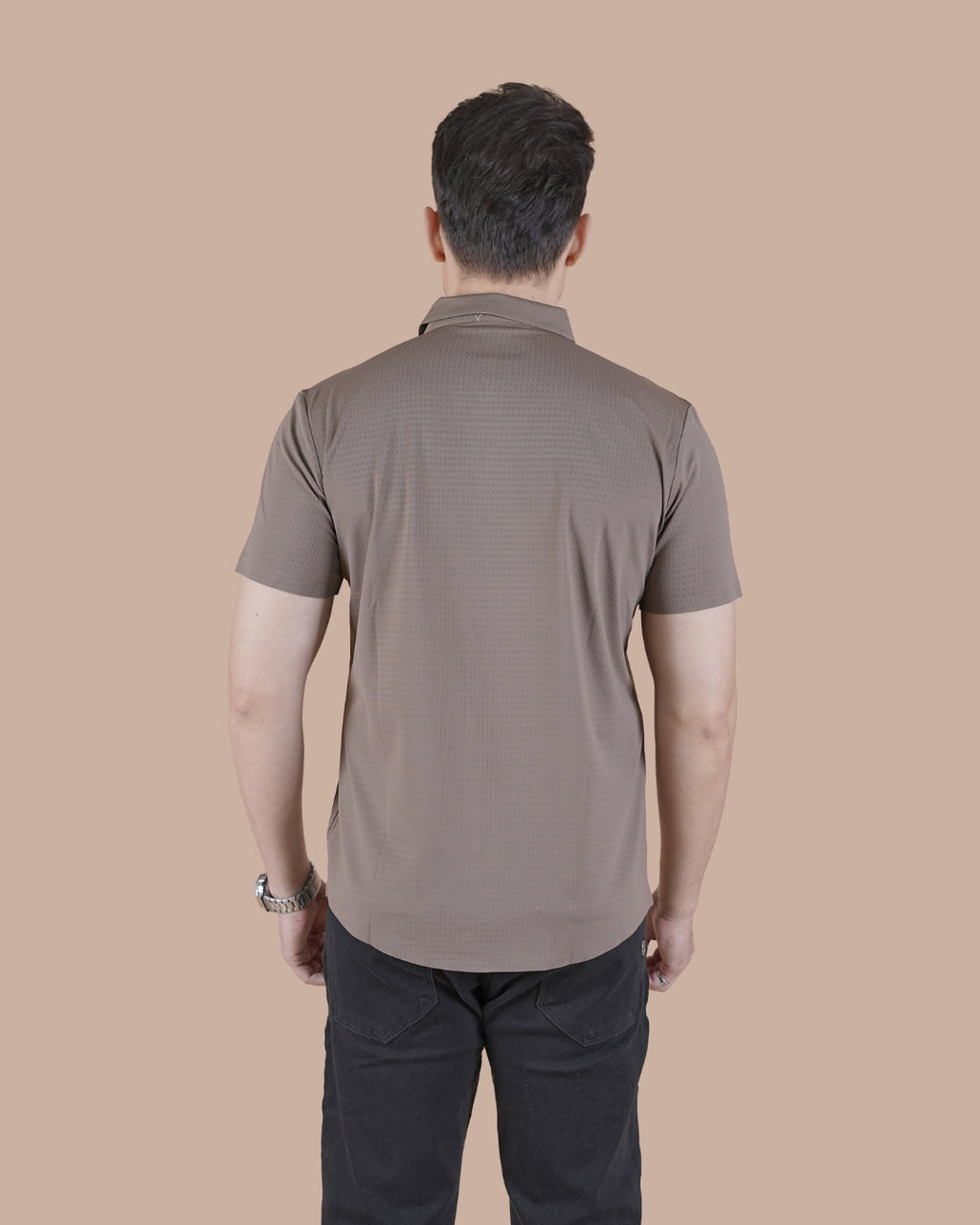Mocha Brown Half Sleeves Stitchless Casual Shirt