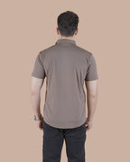 Mocha Brown Half Sleeves Stitchless Casual Shirt