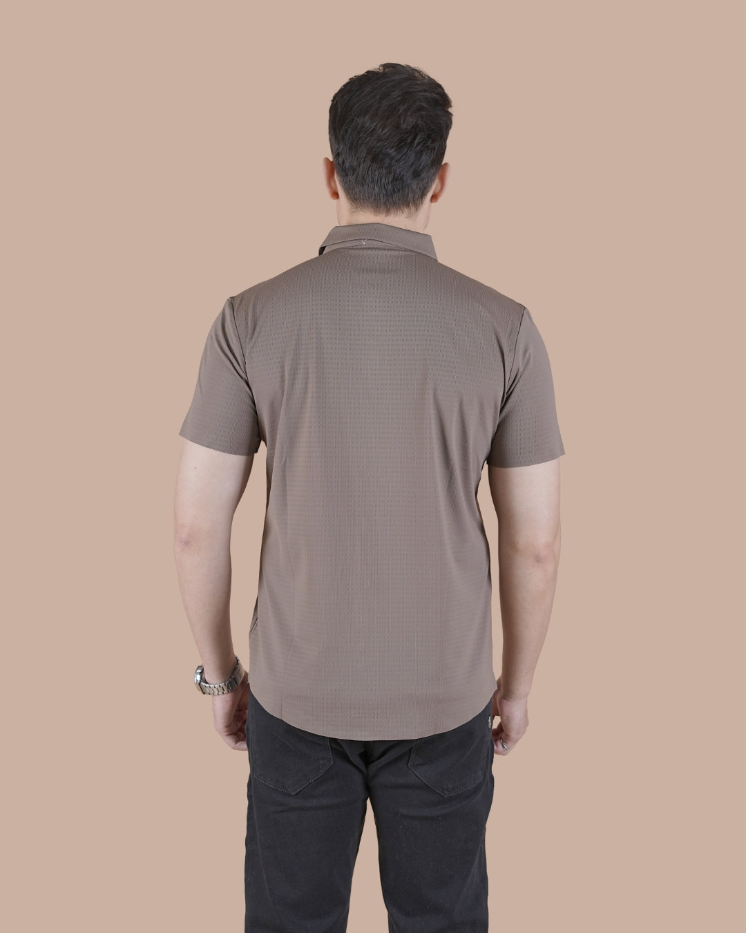 Mocha Brown Half Sleeves Stitchless Casual Shirt