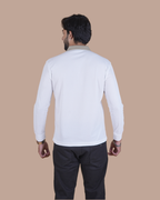 White Contrast Collar Polo T-Shirt