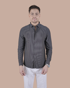 Charcoal Grey Imported Zipper Sacket Shirt
