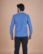 Sky Blue Contrast Collar Polo T-Shirt