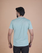 Mist Blue Contrast Collar Polo T-Shirt