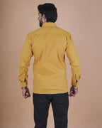 Mustard Gold Corduroy Semi-Casual Shirt