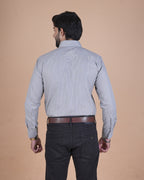 Silver Grey Micro Check Formal Shirt
