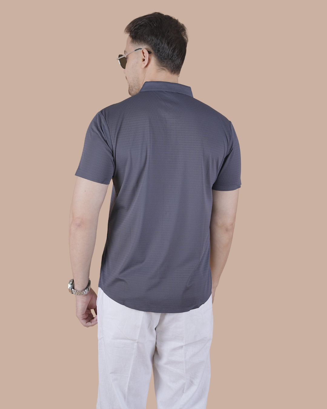 Charcoal Grey Half Sleeves Stitchless Casual Shirt
