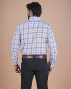 Sky Blue Check Formal Shirt