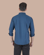 Dark Blue Stitchless Partywear Formal Shirt