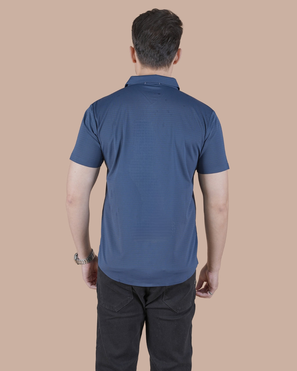 Steel Blue Half Sleeves Stitchless Casual Shirt