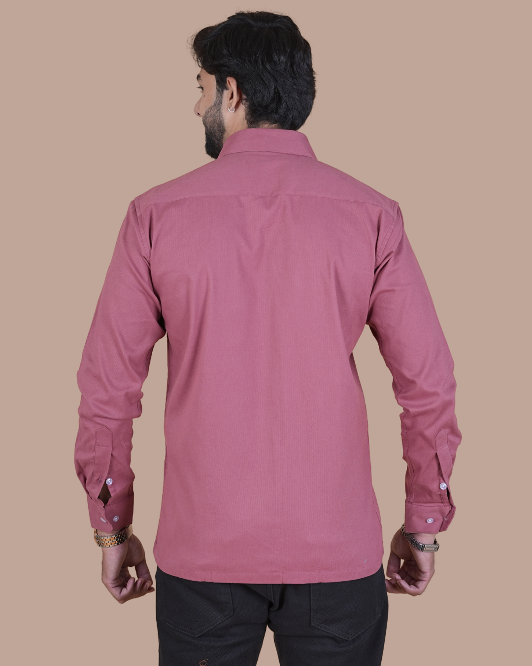 Dusty Rose Corduroy Semi-Casual Shirt