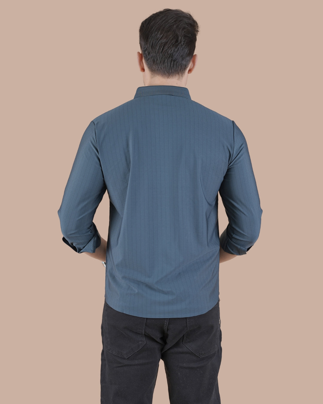 Steel Blue Stitchless Partywear Formal Shirt